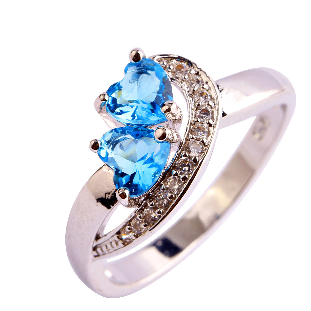 ˸ 忡   м    6 7 8 9 10 11       ߶/Lowest price On ALI Heart cut Women Girl Jewelry Blue topaz Fash